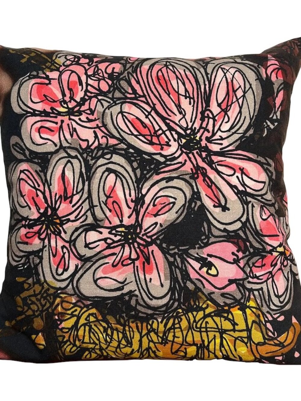 CB2 Midnight Flower Pillow